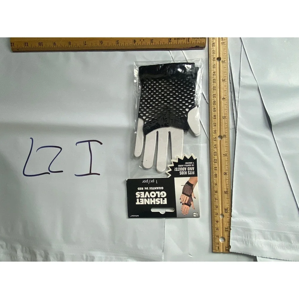 Black Fishnet Gloves Kids Adults One‎ Size Costume Accessory Halloween Party